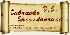 Dubravko Spiridonović vizit kartica